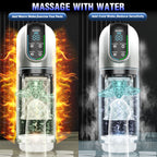 Tongue Licking Male Masturbator Vibrator - Water Shower Rotating Penis Massage Blowjob Sex Machine