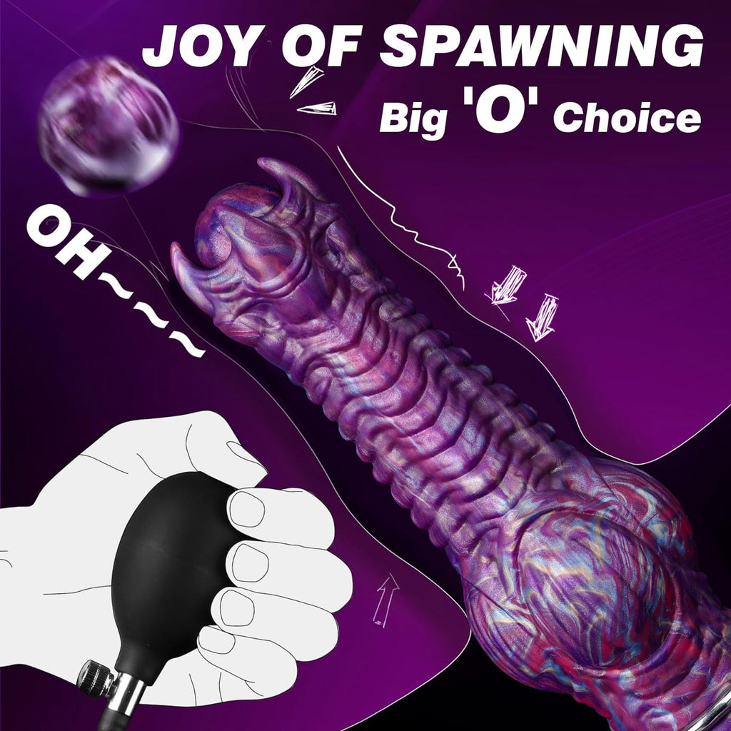 Fantasy Dragon Silicone Dildo with Inflation Pump