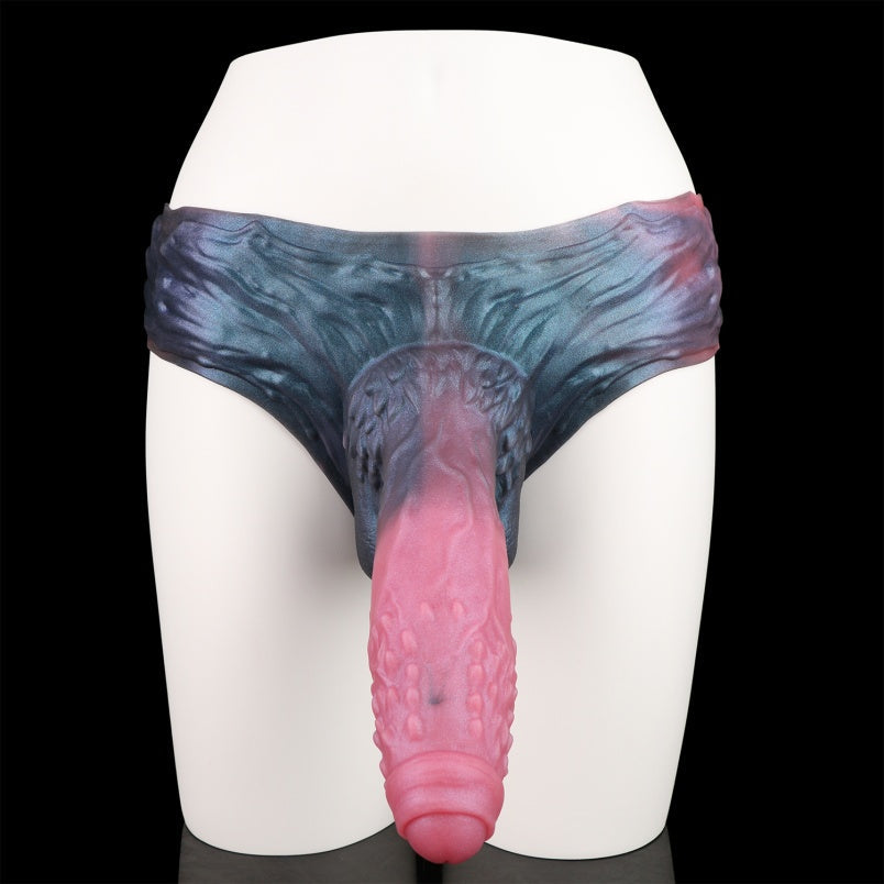 Fantasy Dragondildo Sheath Underwear - Silicone Drake Dick Penissleeve Extender Pants for Men