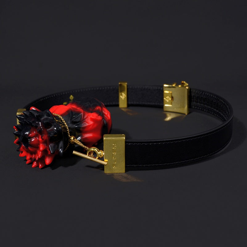 Pineapple Bloom Gag Ball Bondage Kit – Red Black Silicone Plug for Kinky Sex Toys Oral Play