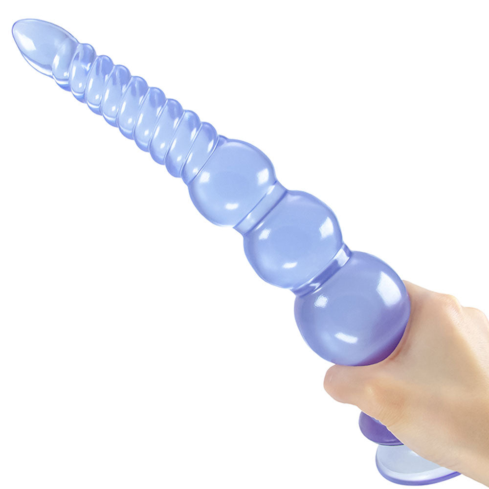 12 inch Long Dildo Butt Plug - Soft Graduated Sprial Fist Women Masturbator Powerful Sucker