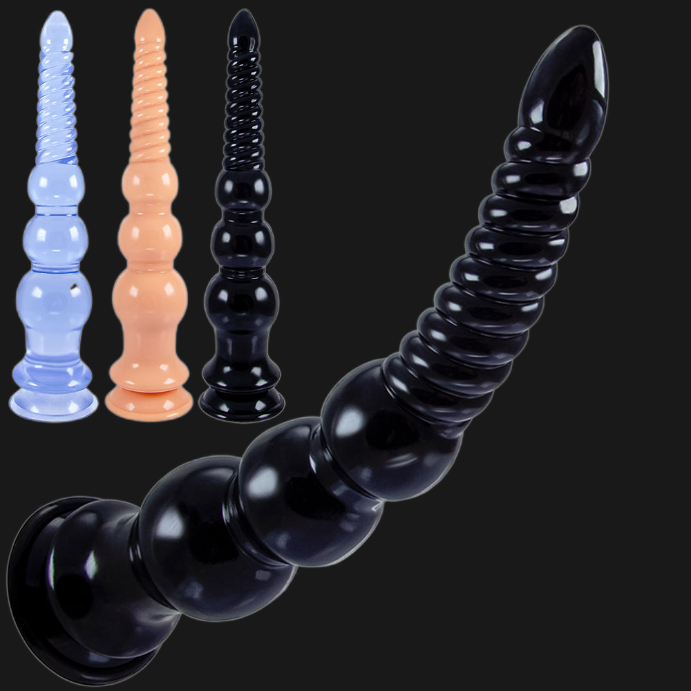 12 inch Long Dildo Butt Plug - Soft Graduated Sprial Fist Women Masturbator Powerful Sucker
