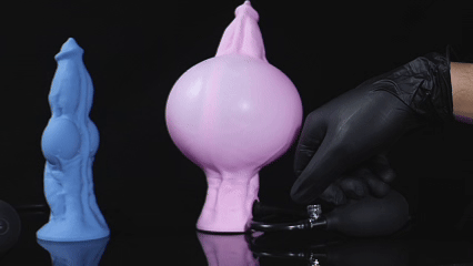 Locking Inflatable Anal Expander Silicone Textured Fantasy Butt Plug