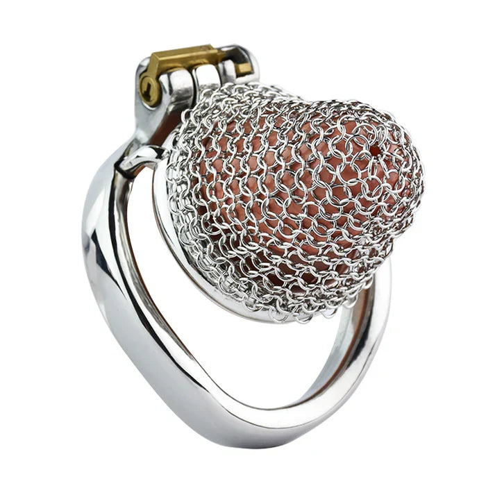 Flexible Stainless Steel Mesh Chastity Cage for Men – 5 Precision Sizes LKM-024