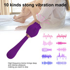 Rose Clit Sucking G Spot Vibrator - Handheld Nipple Sucker Female Sex Toys