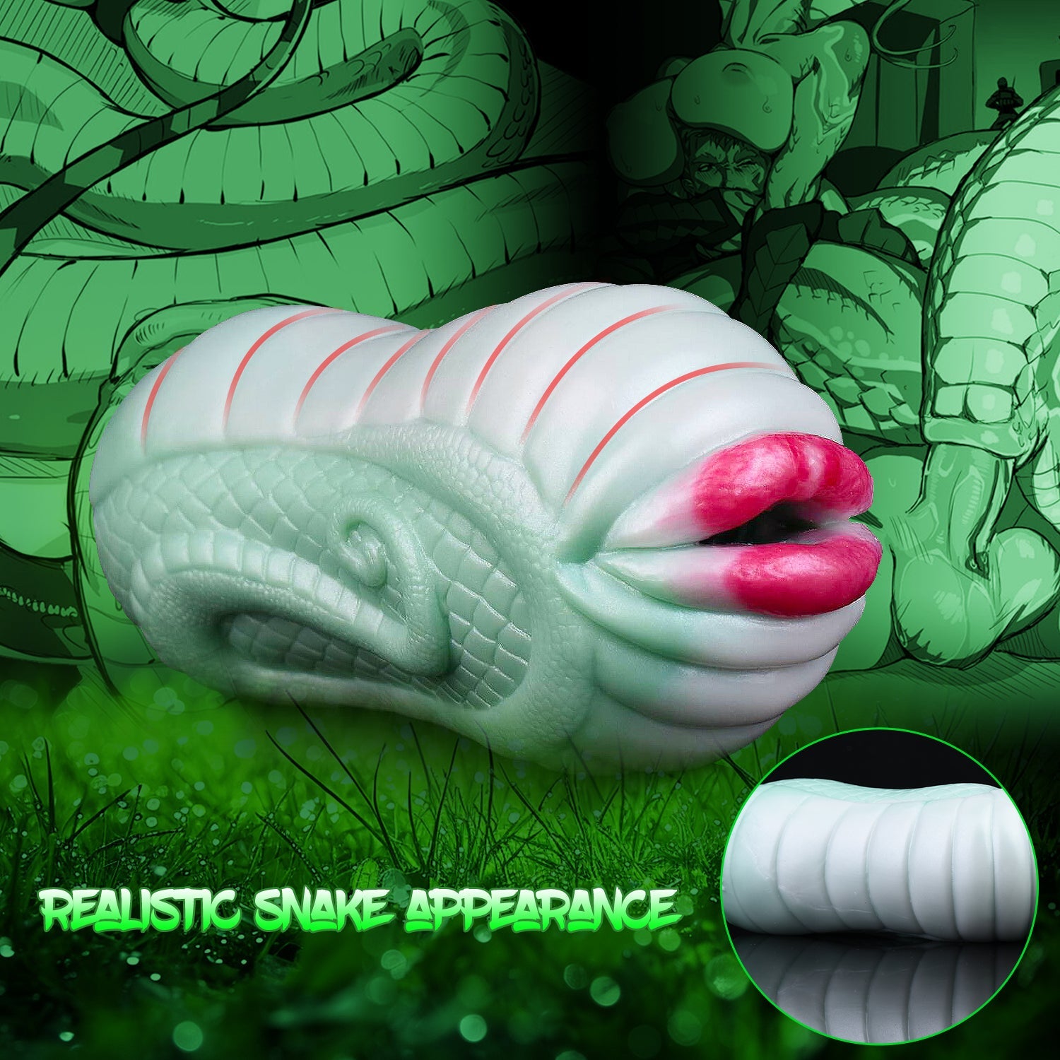 Domlust Snake Pussy Pocket Masturbator — Serpentine Fantasy Silicone Stroker for Men
