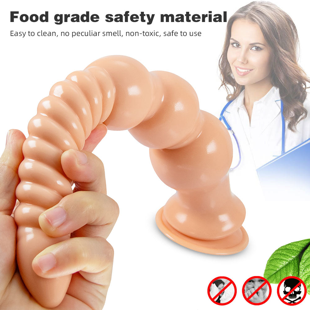 12 inch Long Dildo Butt Plug - Soft Graduated Sprial Fist Women Masturbator Powerful Sucker