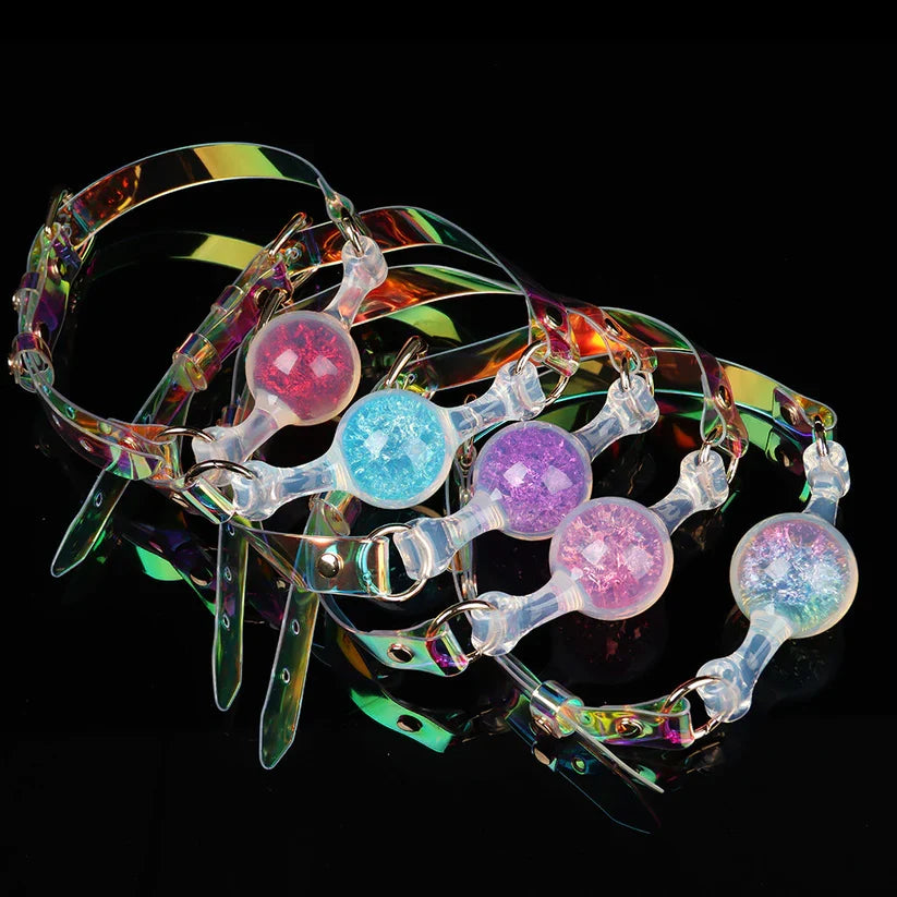 Colorful Crystal Ballgag | Soft Silicone BDSM Mouth Gag for Roleplay & Bondage Games