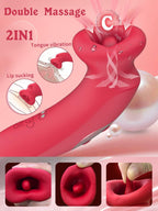 Mouth Oral Clit Stimulator - Tongue Licking Sucking Nipple Clitoral Vibrator Rose Toy