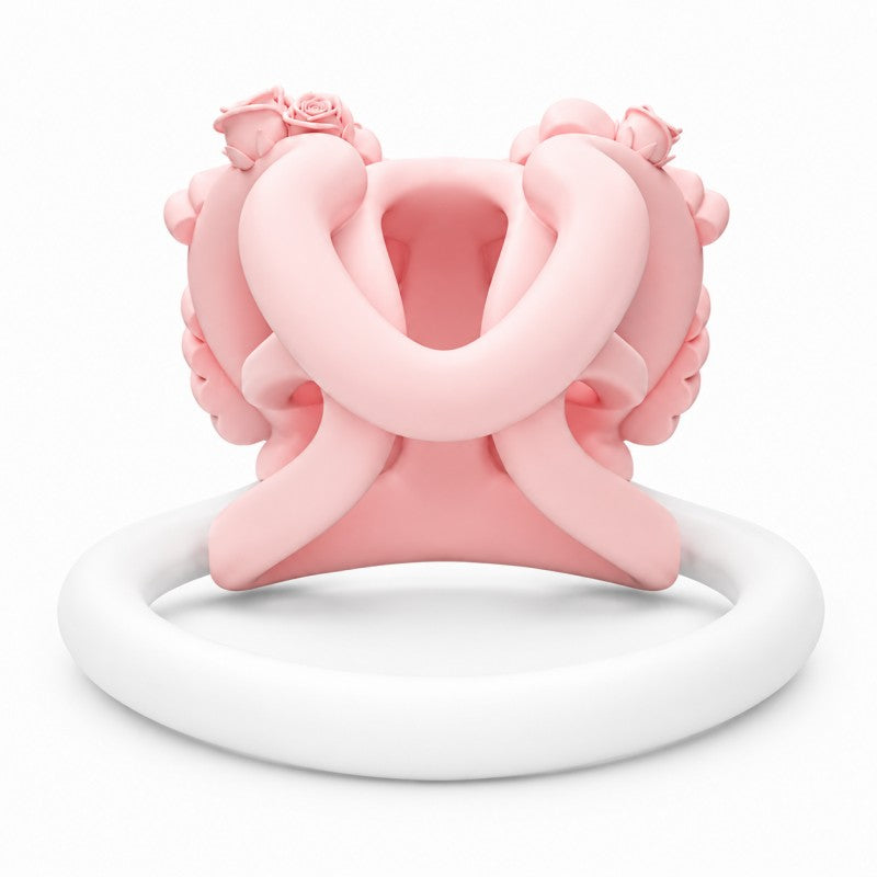 Pastel Bow Cage – 3D Printed Kawaii Aesthetic Wearable Design