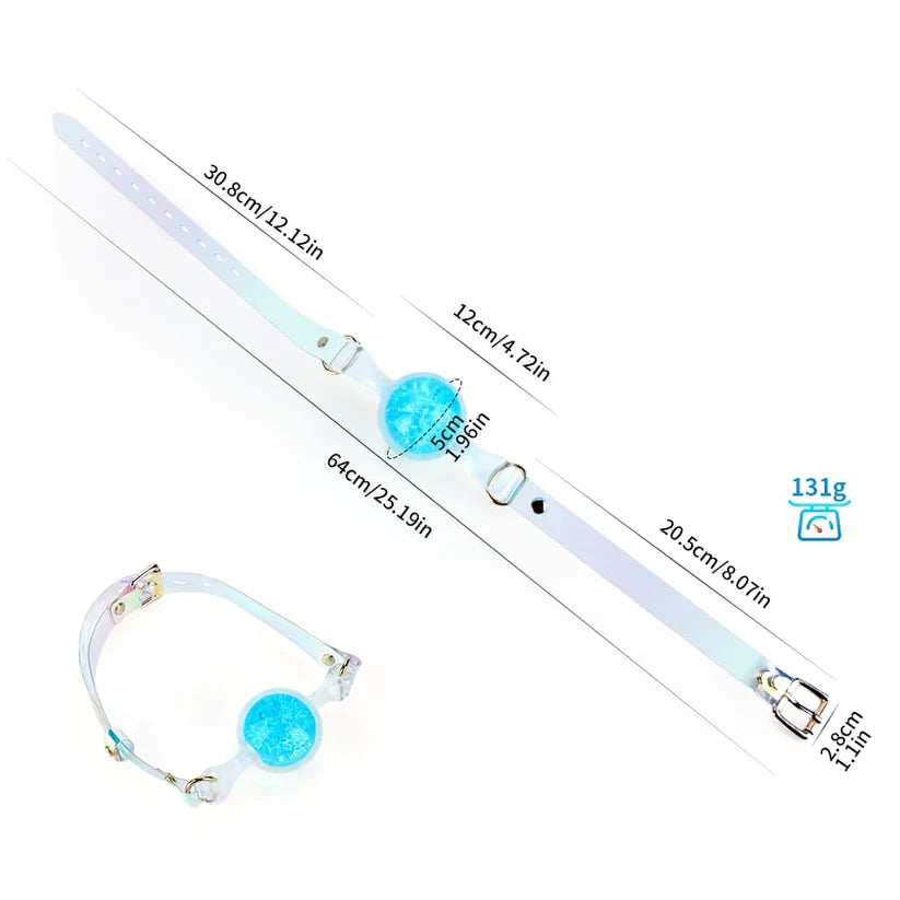 Colorful Crystal Ballgag | Soft Silicone BDSM Mouth Gag for Roleplay & Bondage Games