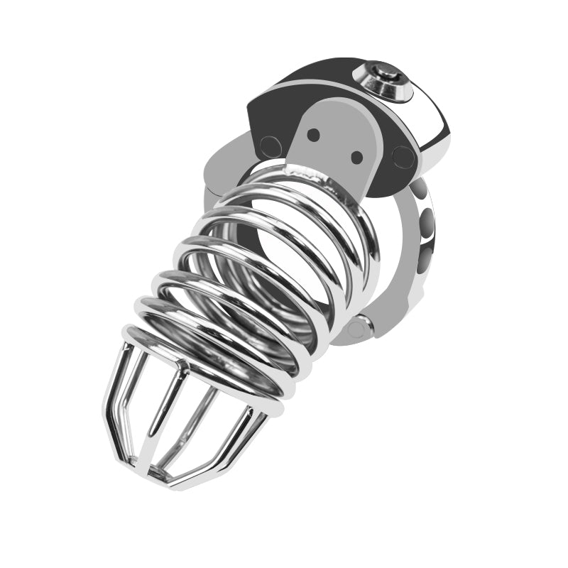 Skeleton-Style Adjustable Metal Chastity Cage with Internal Lock – Ventilated & Secure Design