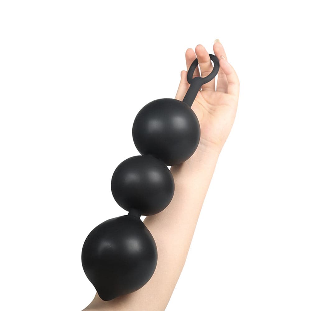 3 Balls Black Inflatable Anal Bead - Tarisss Sex Toy Store