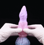 Domlust Pink Inflatable Dragon Dildo – Platinum Silicone Dual-Mode Fantasy Inflatable Knotted Fetish Sex Toy