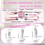 3 - Piece Clear Glass Dildo Set with Adjustable Strap - on Harness - Small/Medium/Large - Tarisss Sex Toy Store