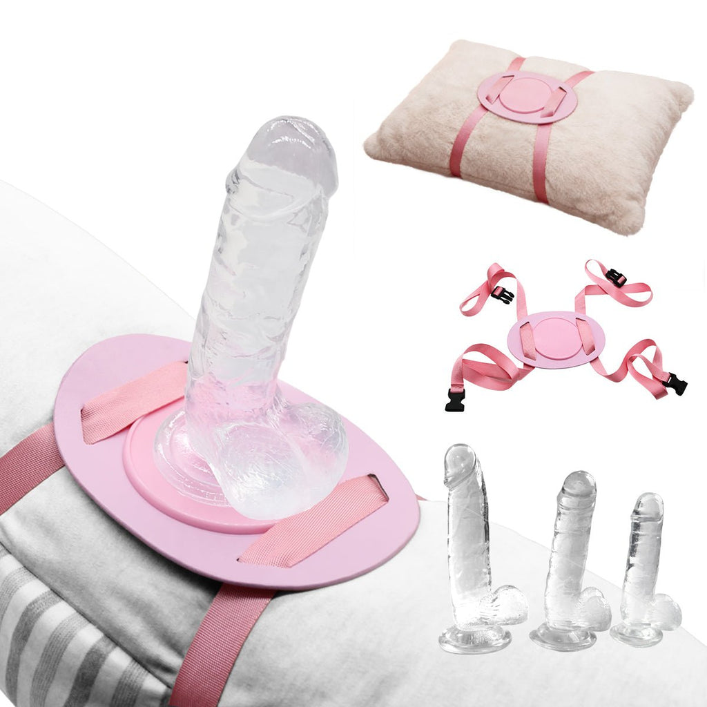 3 - Piece Clear Glass Dildo Set with Adjustable Strap - on Harness - Small/Medium/Large - Tarisss Sex Toy Store