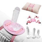 3 - Piece Clear Glass Dildo Set with Adjustable Strap - on Harness - Small/Medium/Large - Tarisss Sex Toy Store
