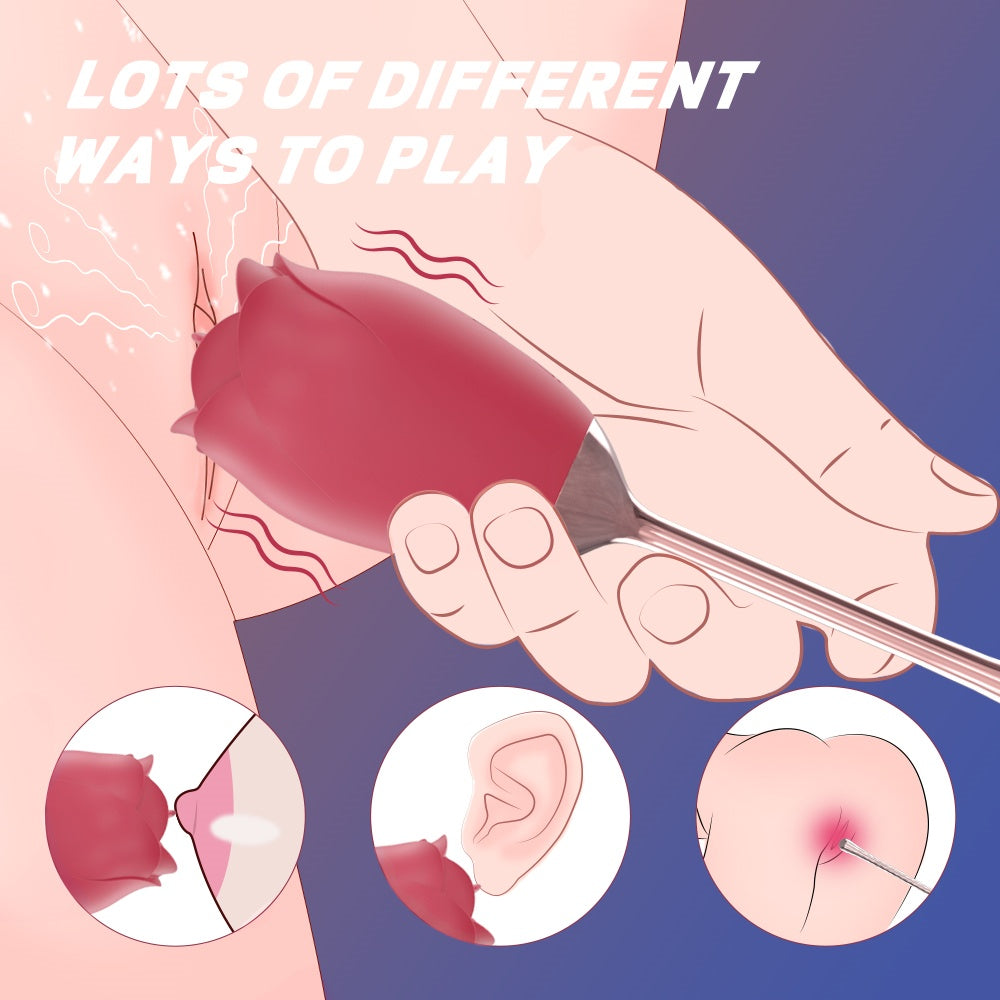 Rose-Shaped Sucking and Vibrating Magic Wand – Stimulating Female Sensitive Zones
