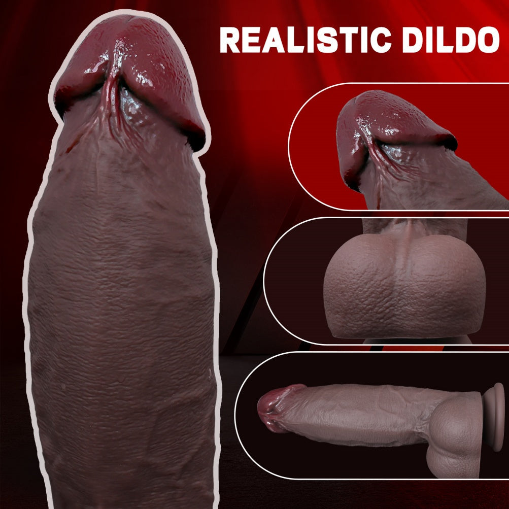 Domlust Black Samurai – 8.96" Realistic Silicone Dildo with Ejaculation Function & Suction Cup