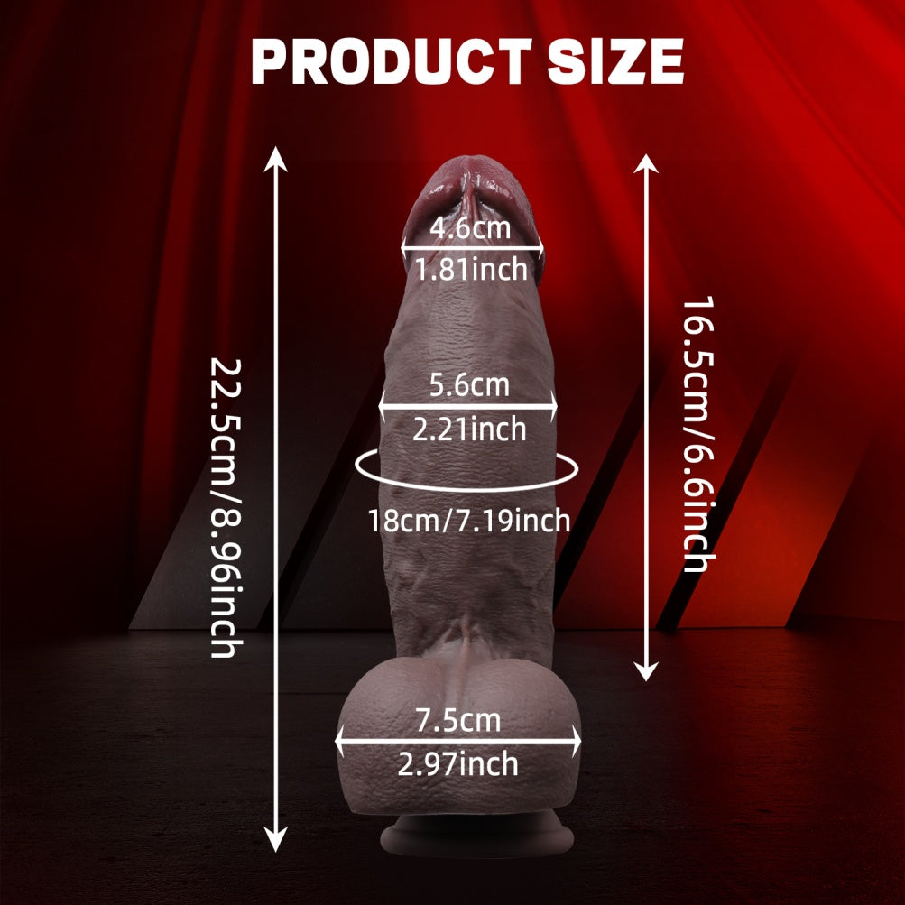 Domlust Black Samurai – 8.96" Realistic Silicone Dildo with Ejaculation Function & Suction Cup