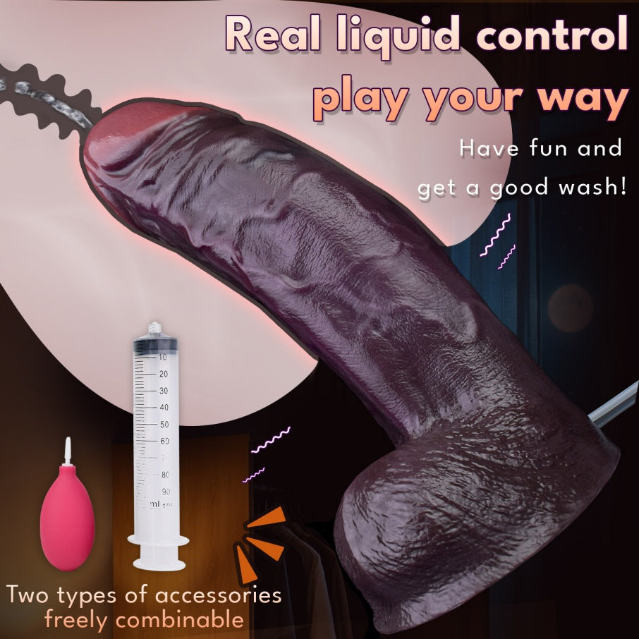 Massive Realistic Giant Black Squirting Dildo – Realistic Dual Density Platinum Silicone