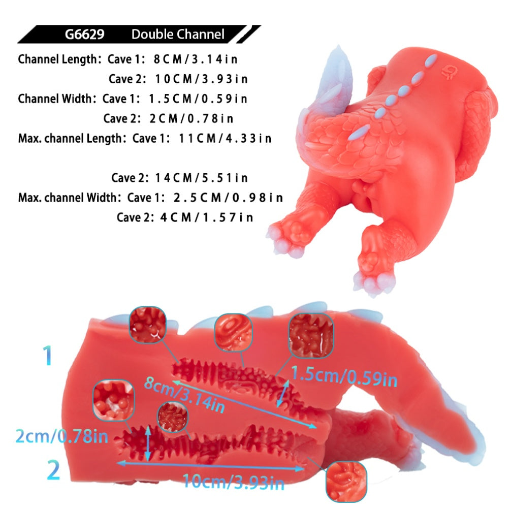 Fire Dragon Mini Sex Doll - Fantasy Silicone Anime Realistic Dinosaur Mens Masturbation Toy