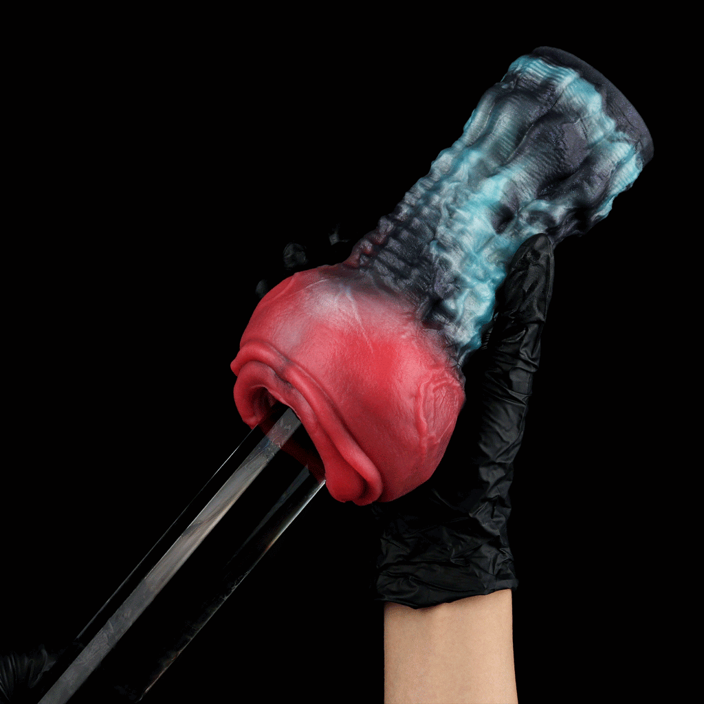Abyss Holy Grail – Alien Pocket Pussy Platinum Silicone | Textured Male Masturbator | Domlust