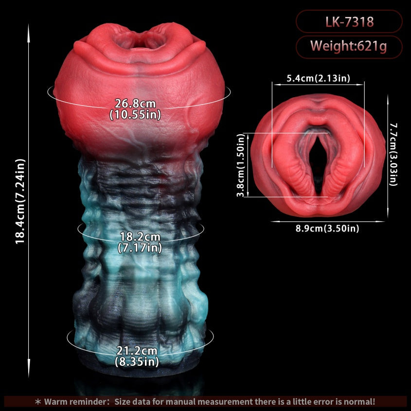 Abyss Holy Grail – Alien Pocket Pussy Platinum Silicone | Textured Male Masturbator | Domlust