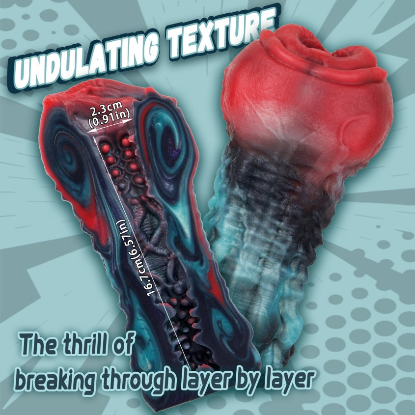 Abyss Holy Grail – Alien Pocket Pussy Platinum Silicone | Textured Male Masturbator | Domlust