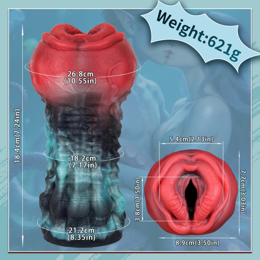 Abyss Holy Grail – Alien Pocket Pussy Platinum Silicone | Textured Male Masturbator | Domlust