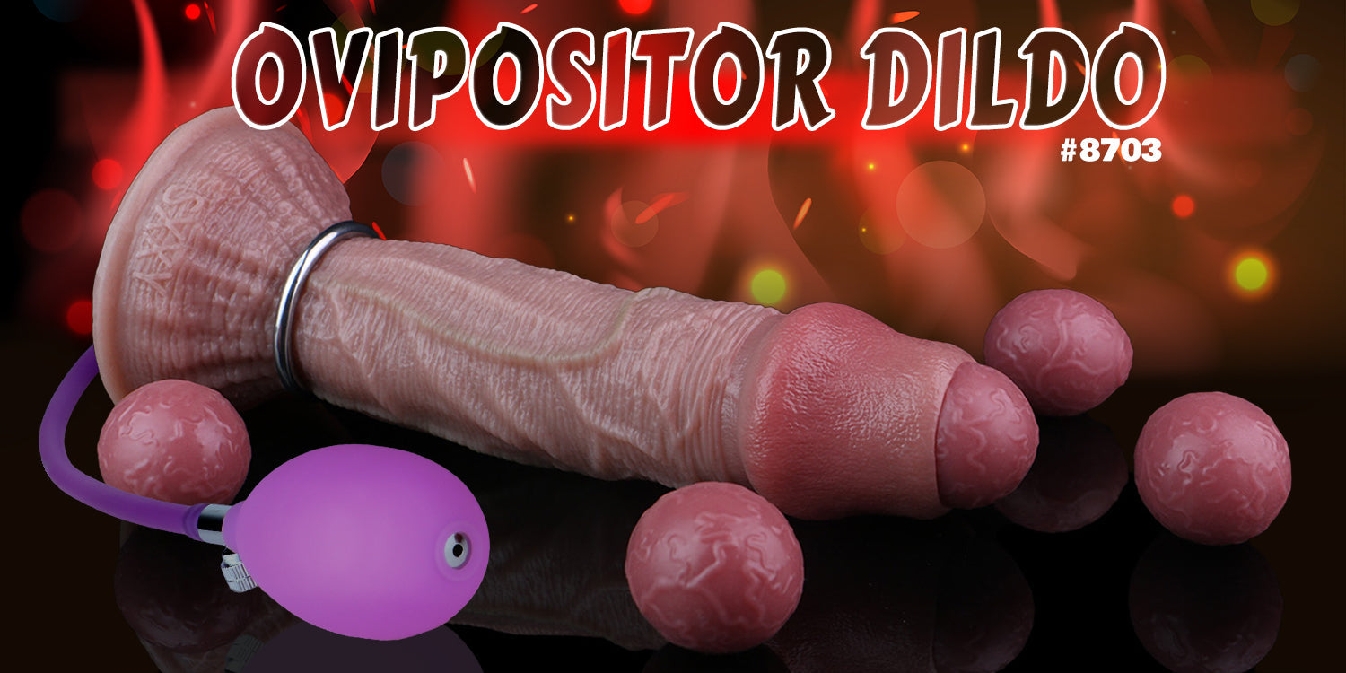 Ovipositor Dildo | Realistic Flesh Texture Egg-Laying Fantasy Dildo | Platinum Silicone Sex Toy for Women