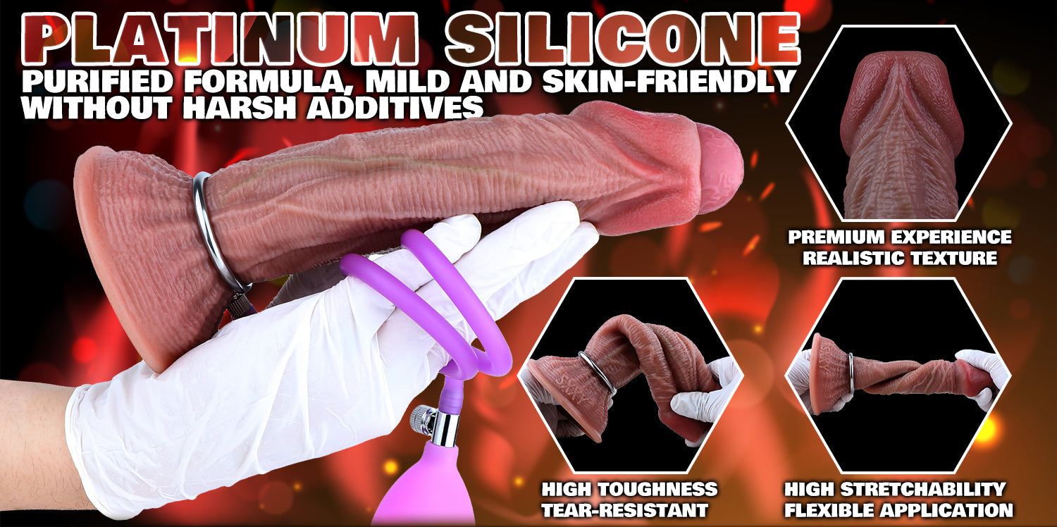 Ovipositor Dildo | Realistic Flesh Texture Egg-Laying Fantasy Dildo | Platinum Silicone Sex Toy for Women