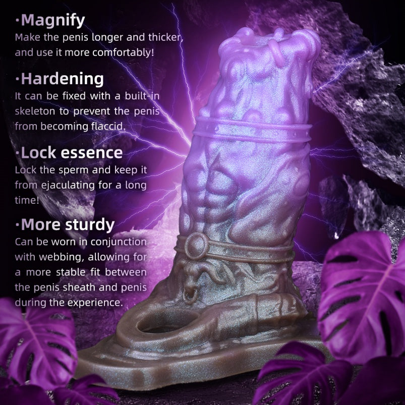 Purple Silicone Fantasie Penis Sleeve – 5-Inch Penis Extender for Dual-Sensory Escalation
