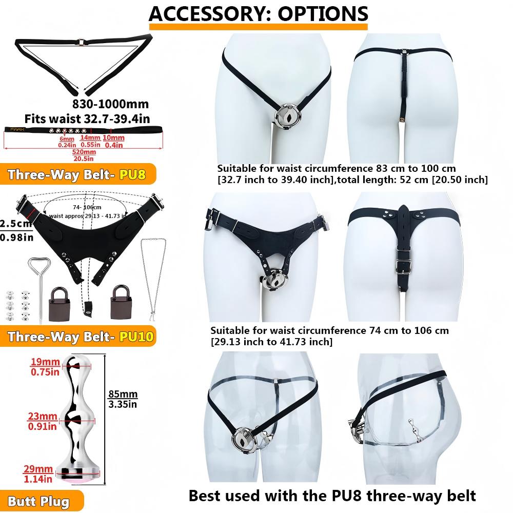 Metal Inverted Chastity Cage – Heavy Duty Stainless Steel Male Chastity Device, Secure Fit, Discreet Wear, Support Belt Compatible