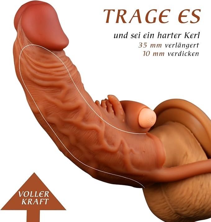 Life Size Vibrating Cock Sleeve Sex Toys for Men - Clit Bullet Stimulator Penis Condom