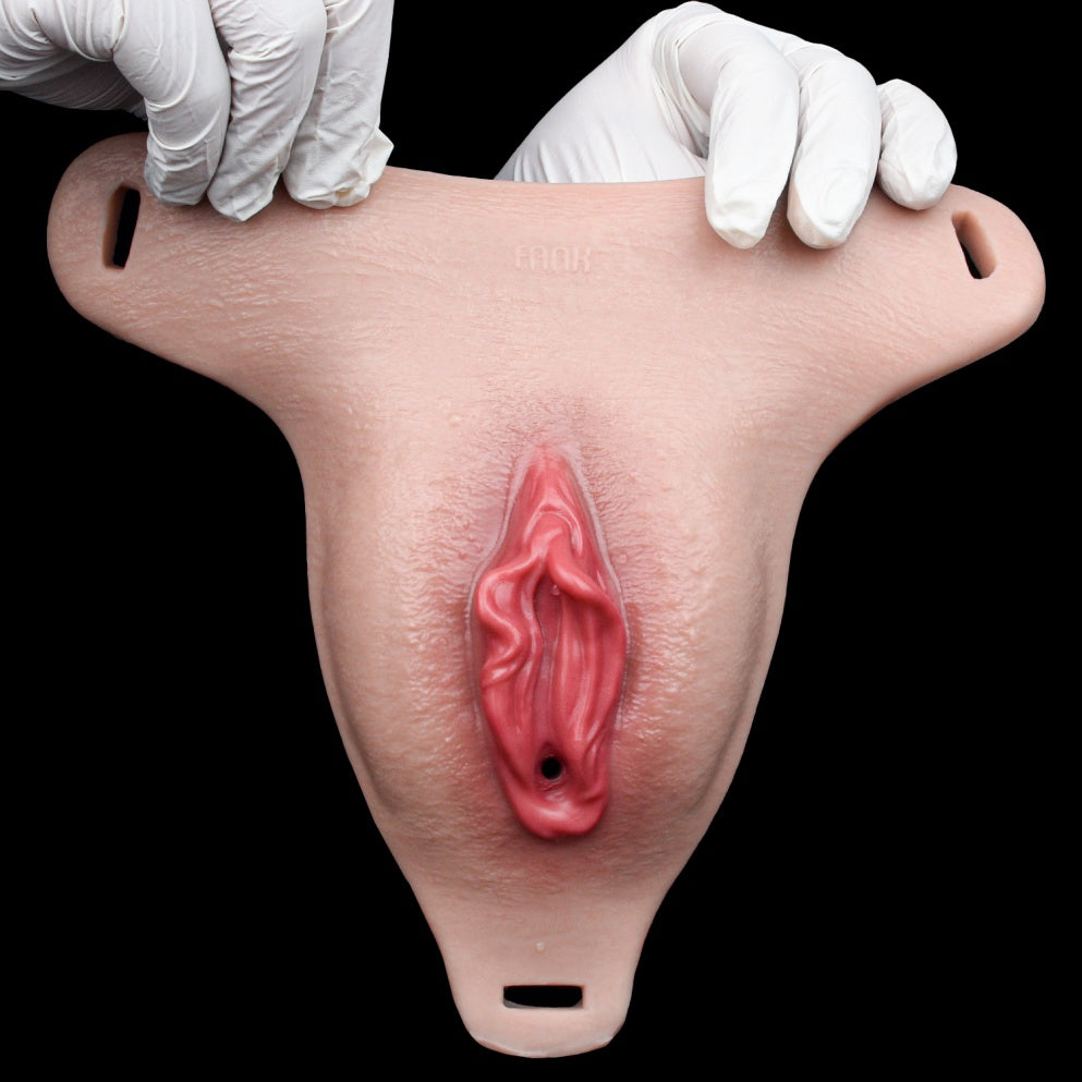 Wearable Silicone Fake Pussy Pants — Realistic Artificial Vagina Strap-On for Femboys
