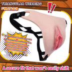 Wearable Silicone Fake Pussy Pants — Realistic Artificial Vagina Strap-On for Femboys