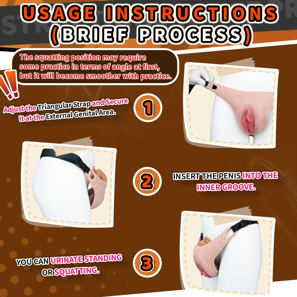 Wearable Silicone Fake Pussy Pants — Realistic Artificial Vagina Strap-On for Femboys