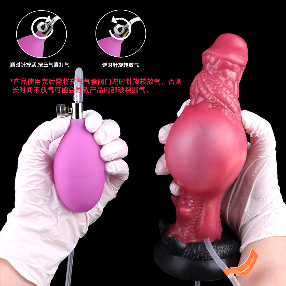 Squirting Inflatable Monster Dildo Women Sexual Toy - Suction Cup Fantasy Female Masturbation