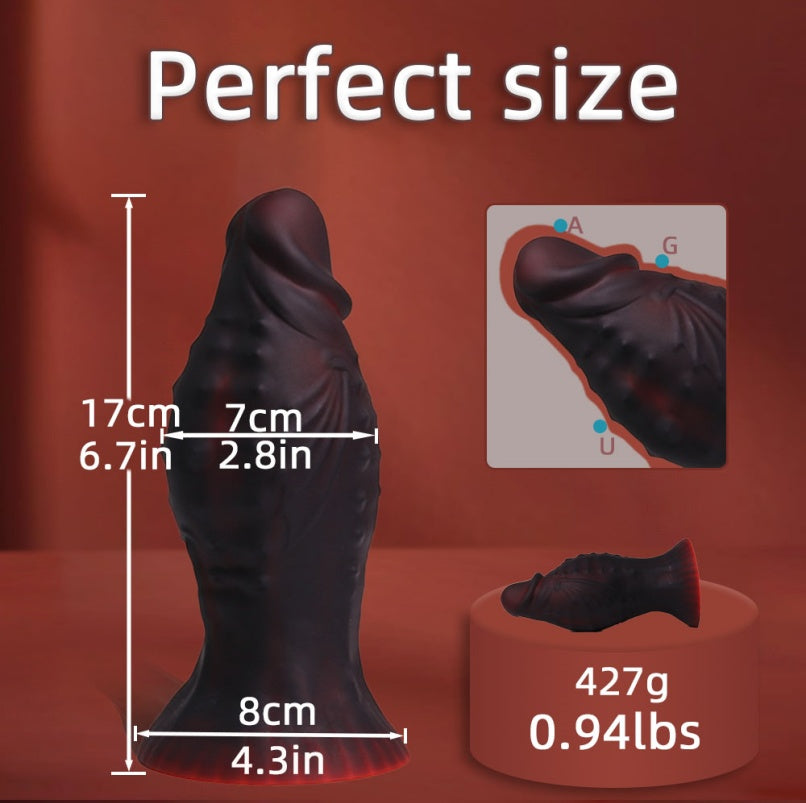 Domlust Giant Black Fist Dildo – Platinum Silicone 2.8" Monster Fisting Toy Anal & Vaginal Fetish Sex Toy