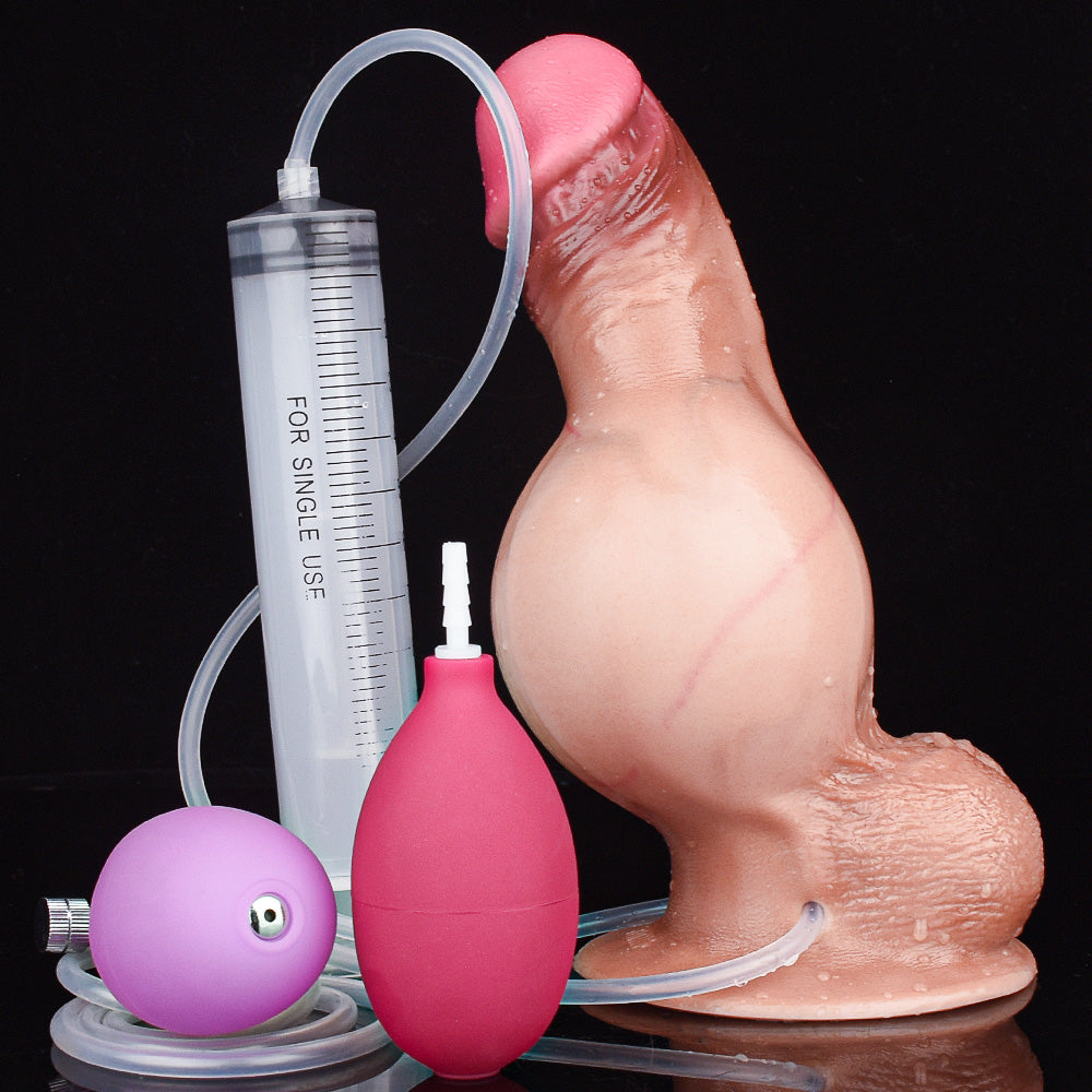 Realistic Inflatable Squirting Dildo – Intense Fullness Women Masturbating Silicone Sex Toys