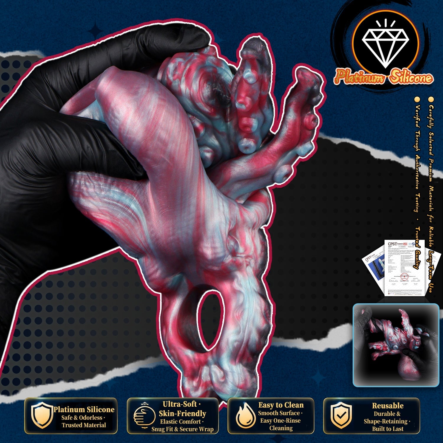 Alien Octopus Cock Sleeve with Grinding Stimulator — Fantasy Penis Sleeve for Couples