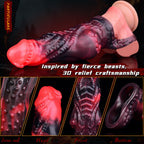 Fantasy Silicone Vibrating Penis Sleeve – 6-Inch Monsterdildo Design for Men Gay Pegging
