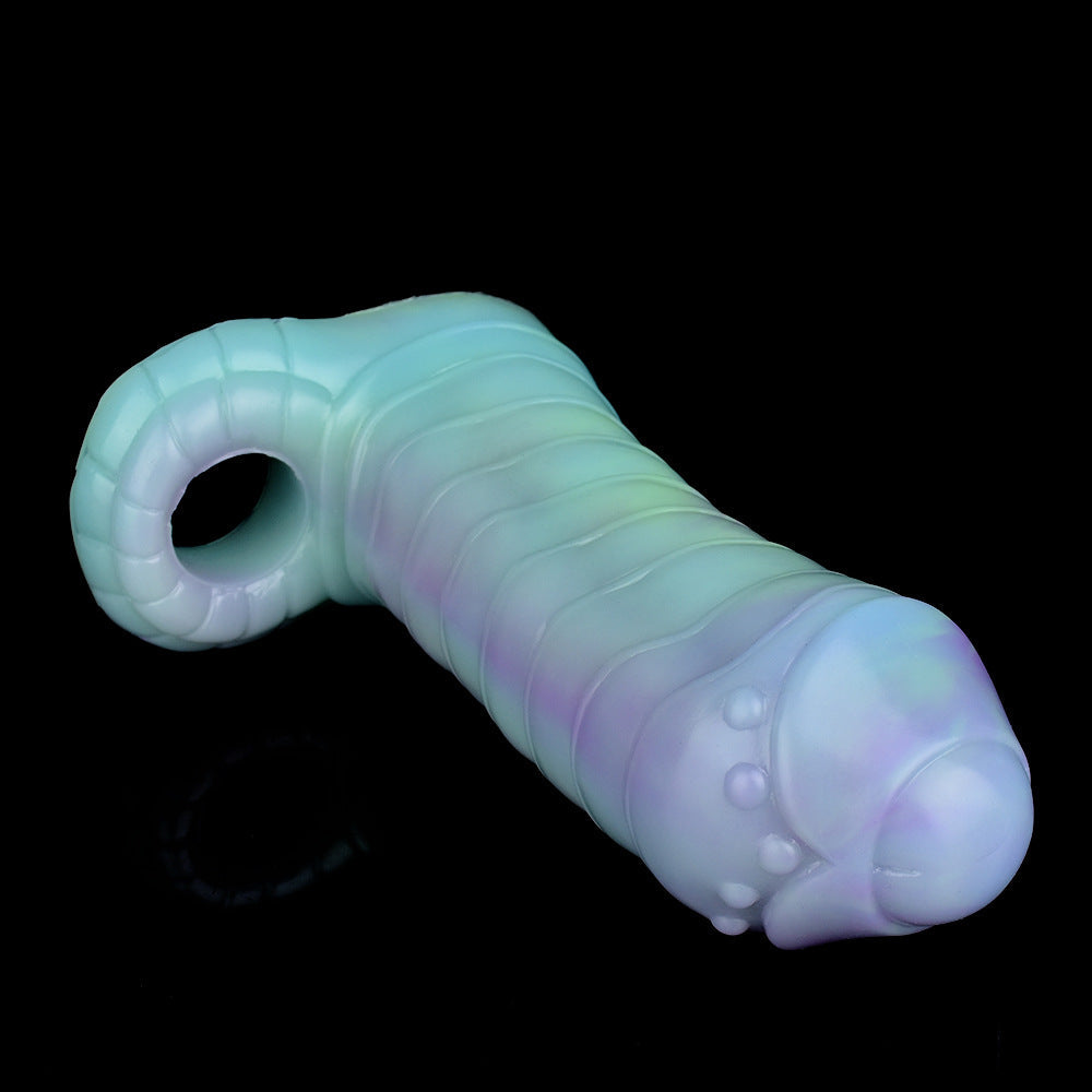 Luminous Monsterdildo Cock Sleeve - Beast Penis Ring Enlarger Condom Couple Sex Toy