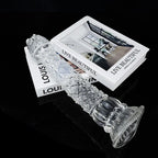 35cm Realistic Dragon Scale Textured Silicone Dildo for Men - Crystal Clear - Tarisss Sex Toy Store