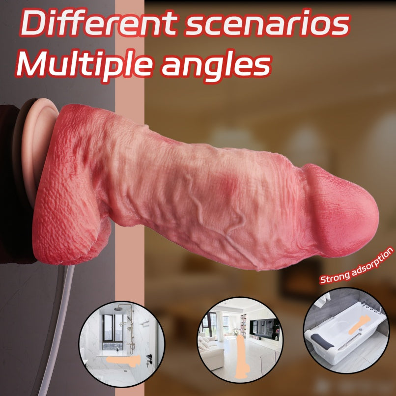 Thick Squirting Dildo – 2.64" Girth Dual Density Platinum Silicone | NobleSculpt G-Spot