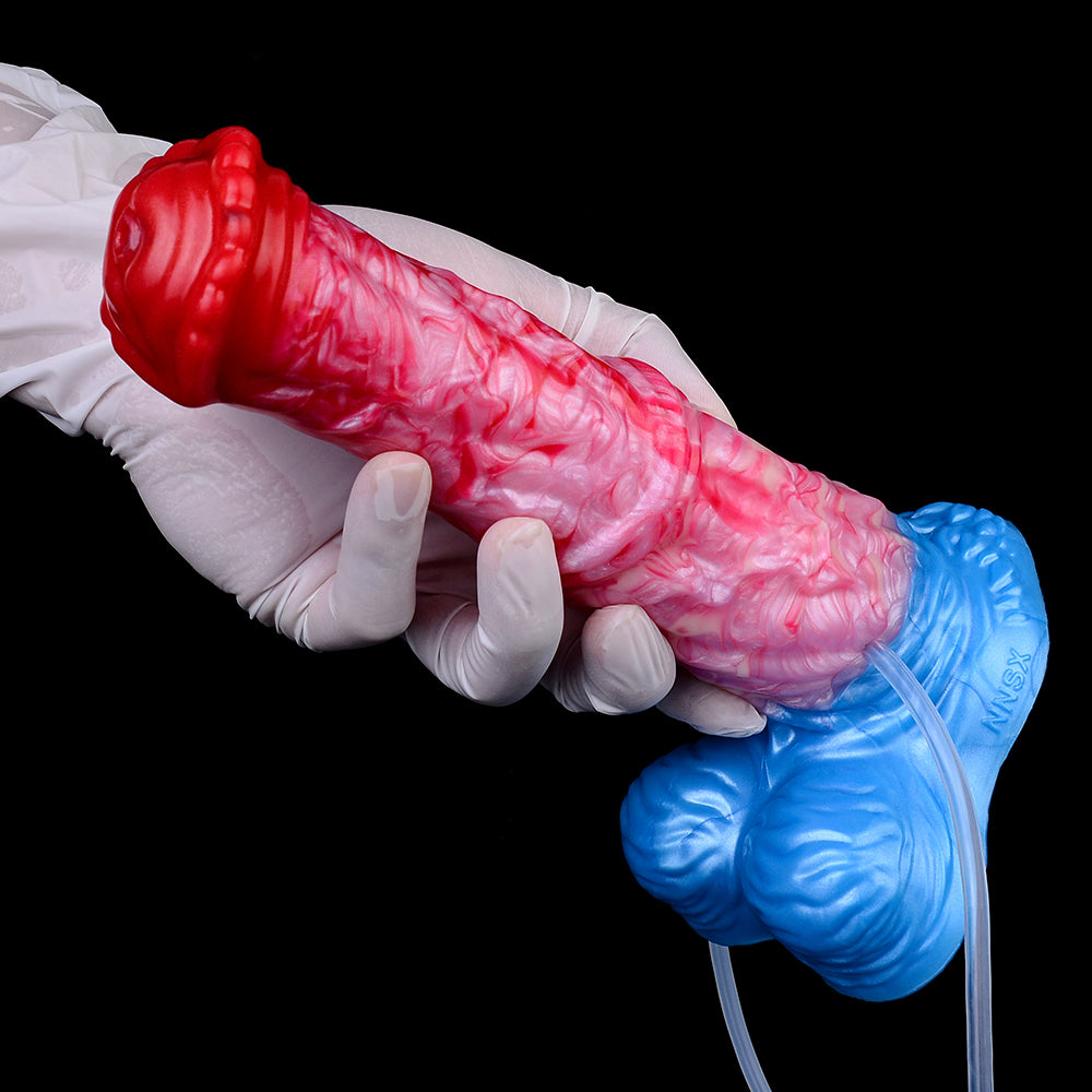 Inflatable Monsterdildo Ejaculating Dildo Butt Plug - Sillicone Horse Dick Vaginal Masturbator