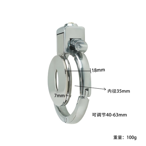 All-Metal Adjustable Chastity Device – Lightweight 100g, 40–63mm Fit