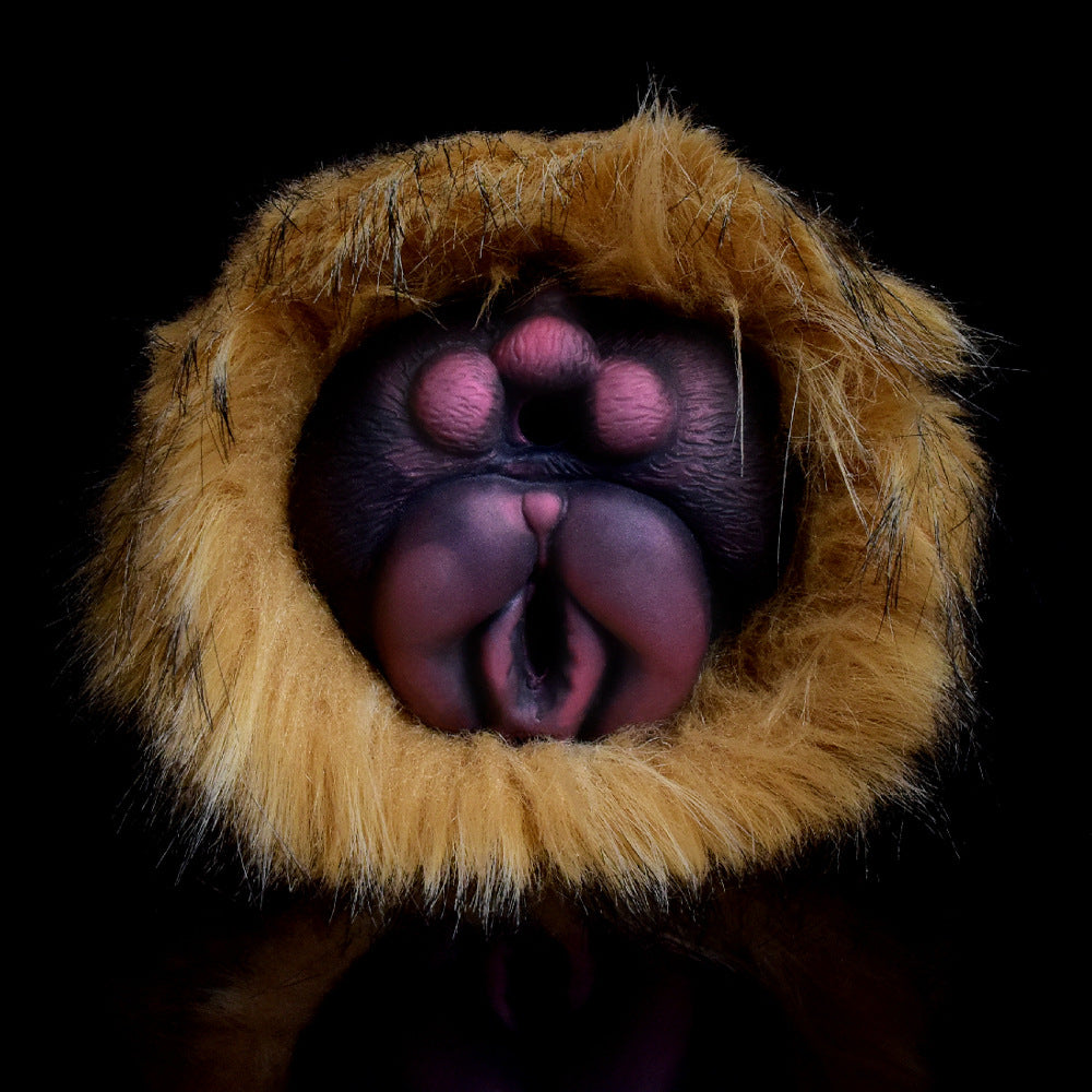 Domlust Furry Cat Pocket Pussy – Platinum Silicone Fantasy Animal Vaginal Masturbator Feline Fetish Sex Toy for Men
