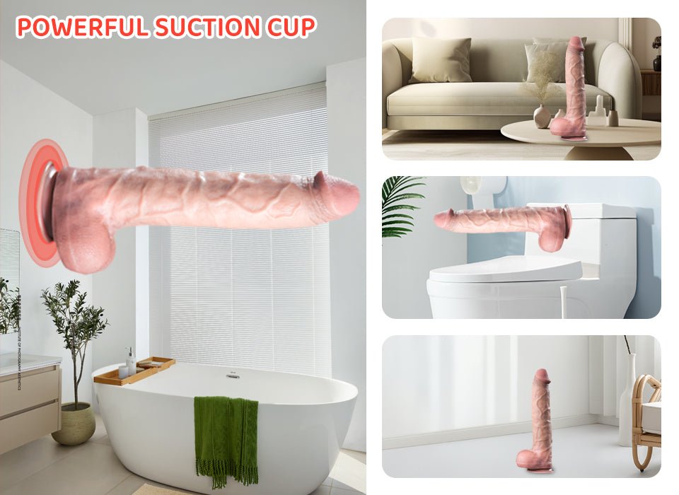 38cm Long Extra Large Realistic Silicone Dildo with Suction Base - Tarisss Sex Toy Store
